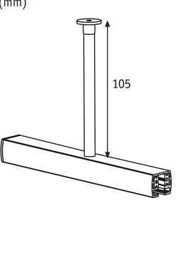 URail Zubehör - URail Zubehör Schienenabhängung 105mm Chrom matt