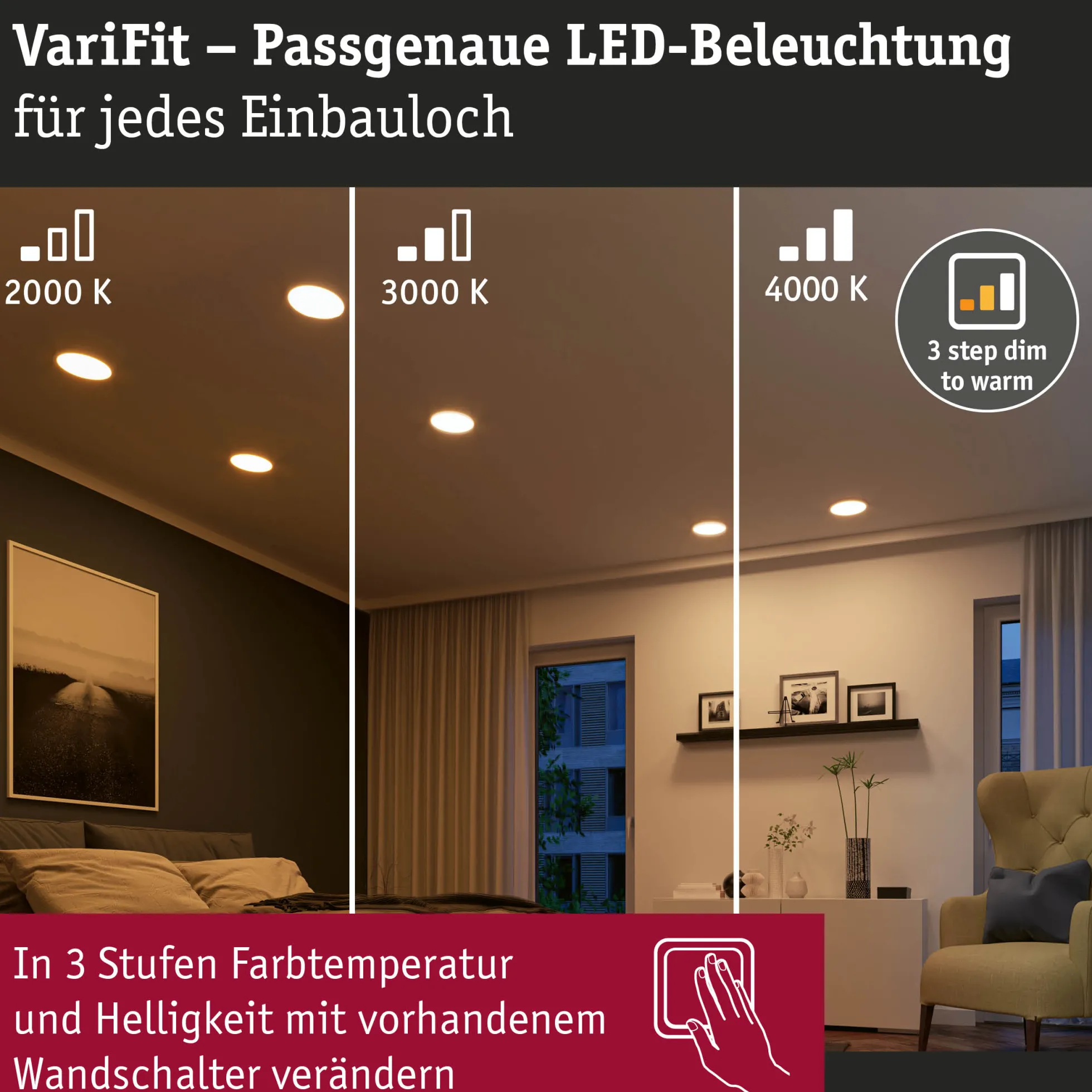 VariFit LED Einbaupanel Dim to Warm - Areo