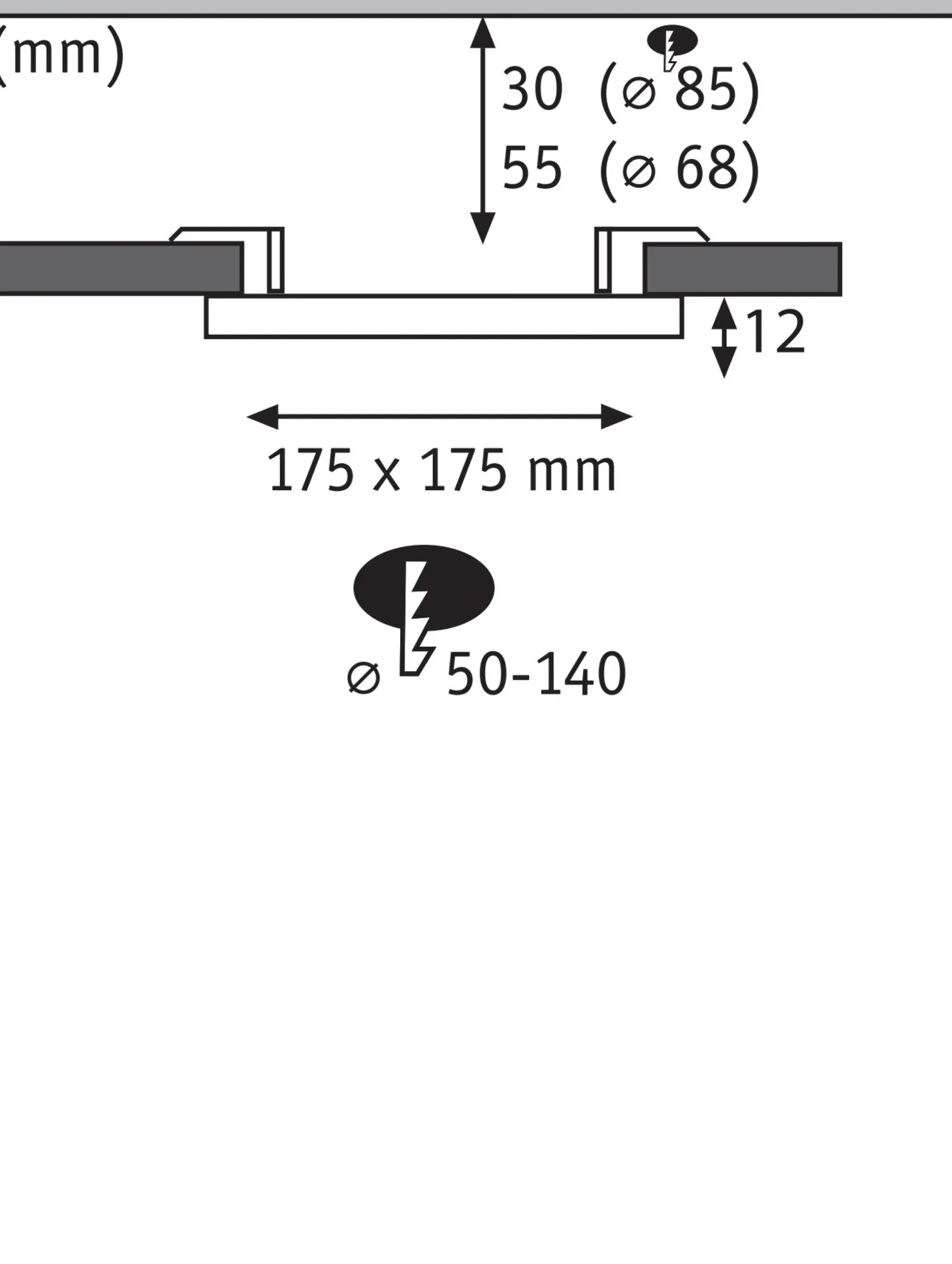 VariFit LED Einbaupanel 3-Step-Dim - Areo
