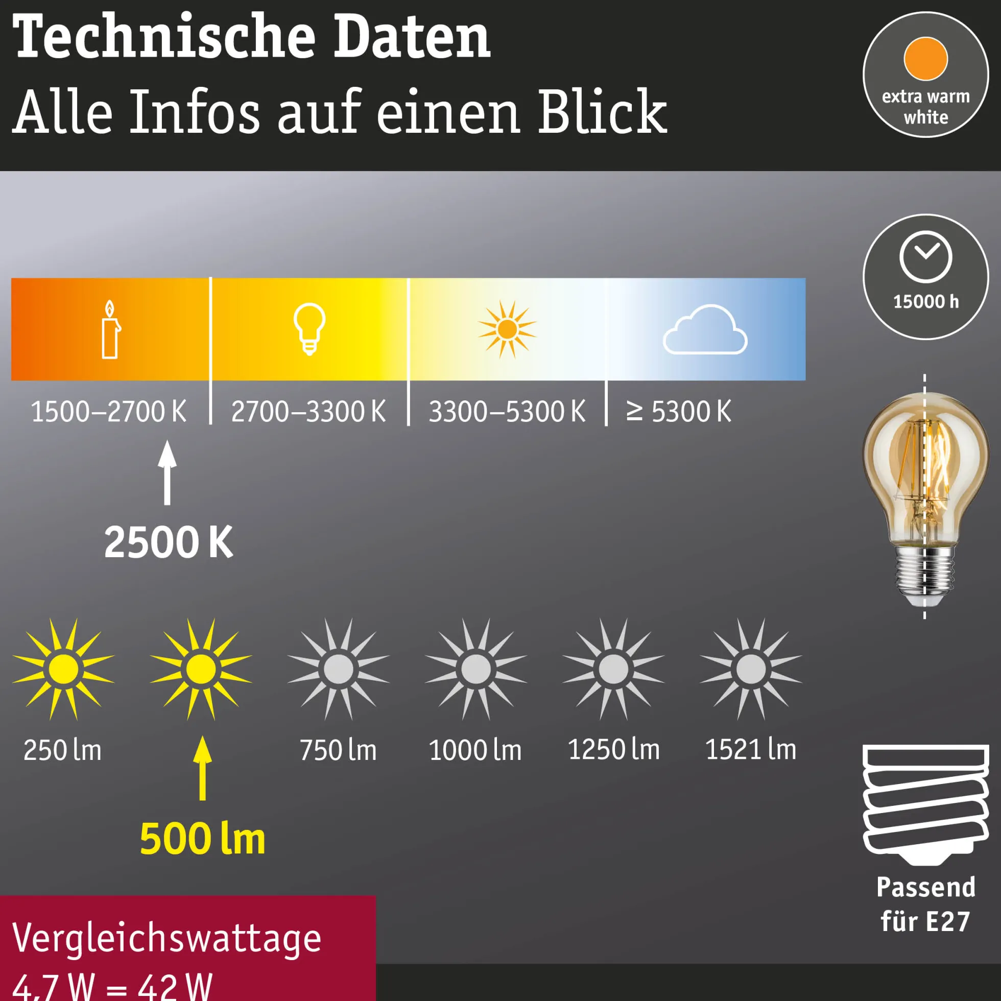 Vintage Edition Standard 230V - LED Birne E27