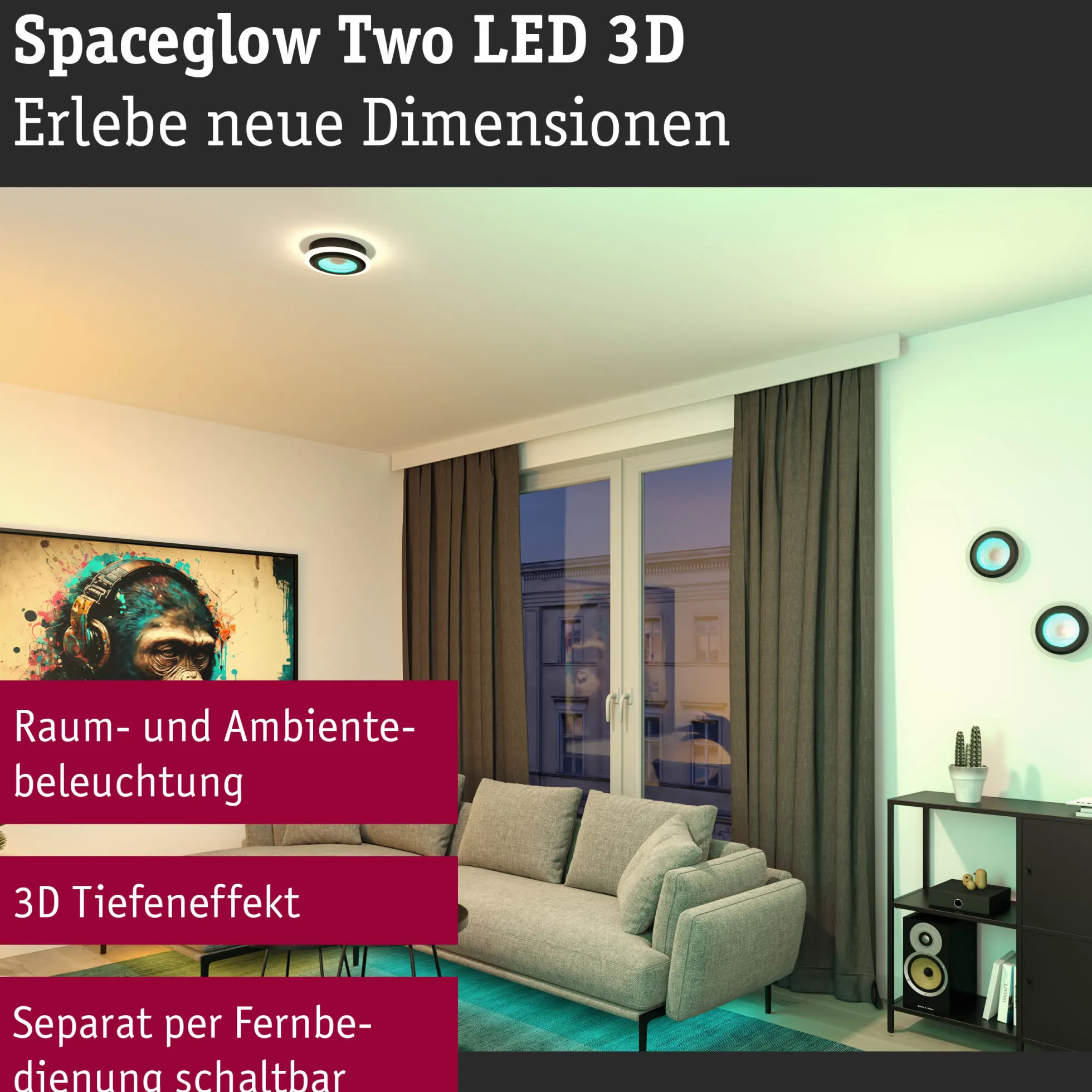 Wand-/Deckenleuchte - Spaceglow Two