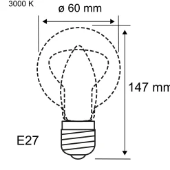 White Lampion Filament 230V - LED Kolben ST64 E27