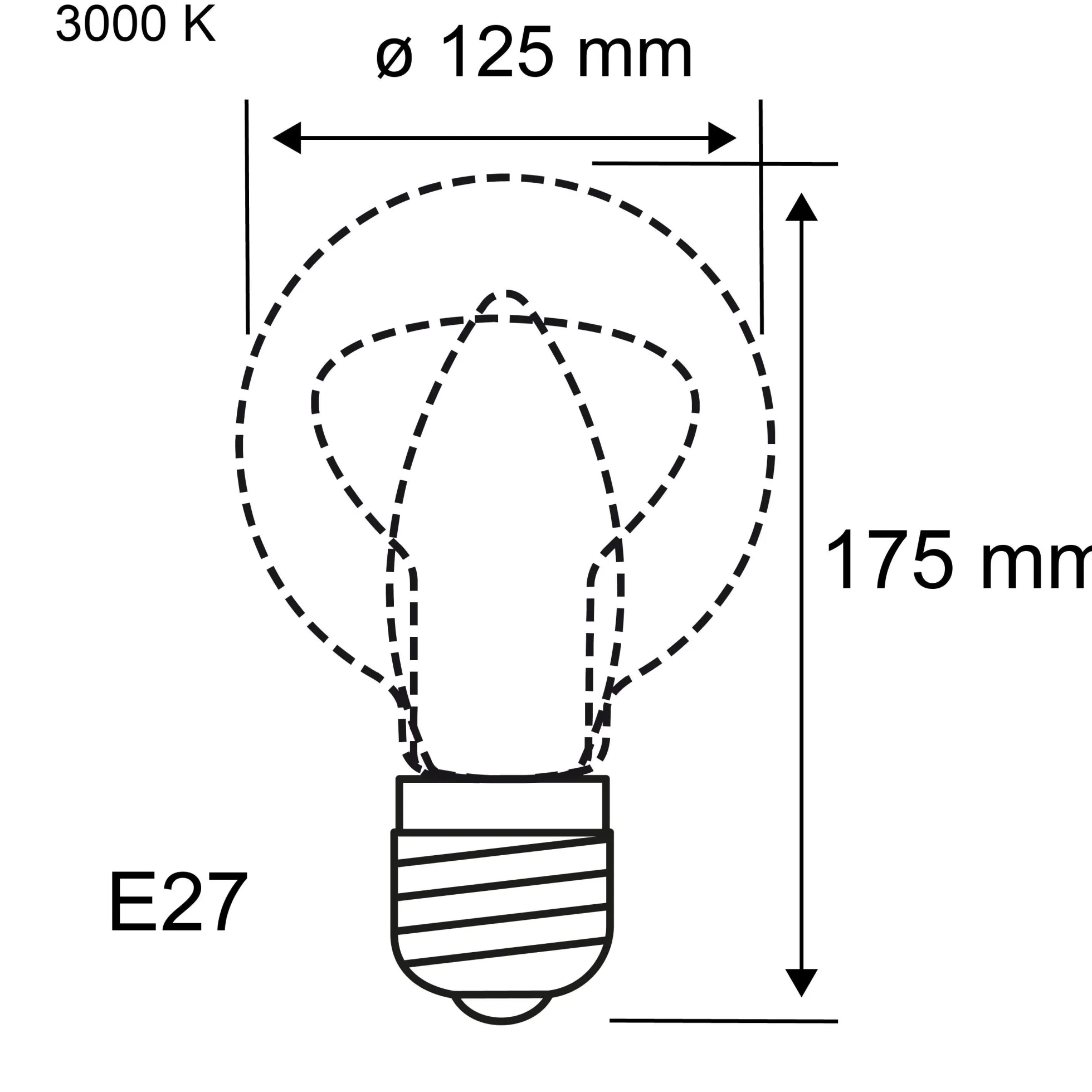 White Lampion Filament 230V - LED Globe G125 E27